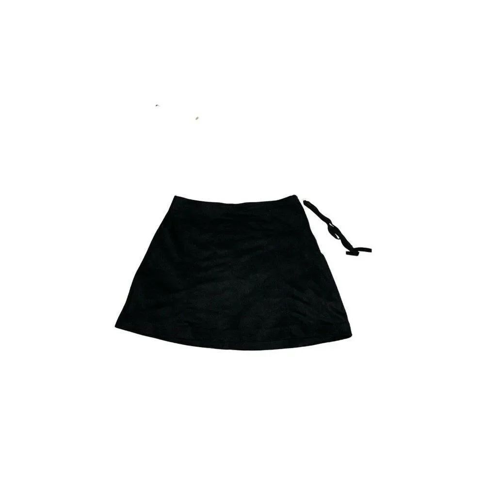 zara womens solid black faux leather mini skirt small